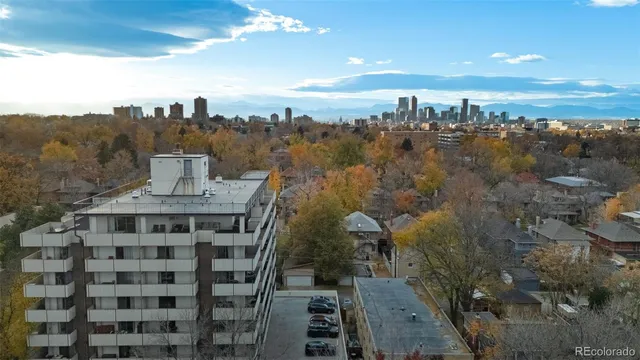 a view of a city with tall buildings