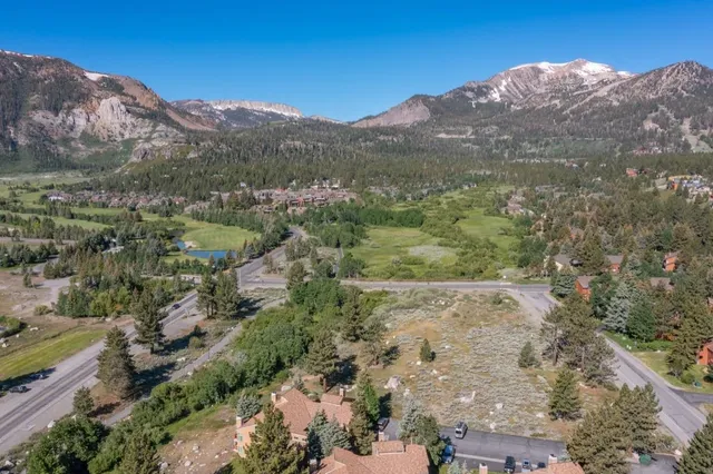 an aerial view of mountain with trees in the background