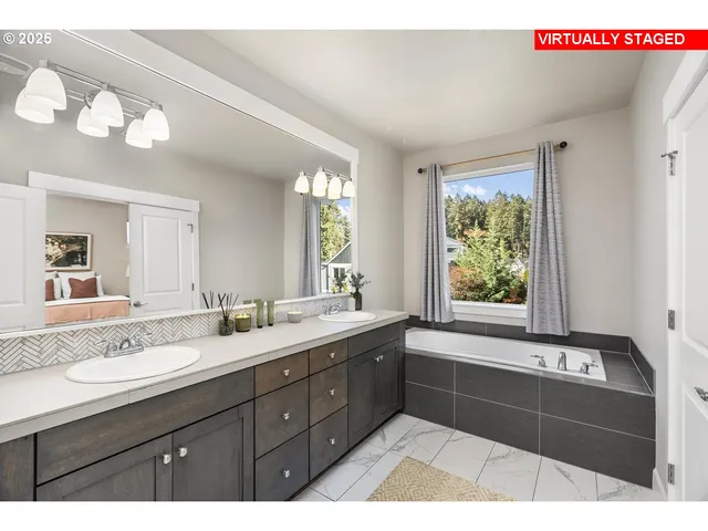 a kitchen with a sink and a large window