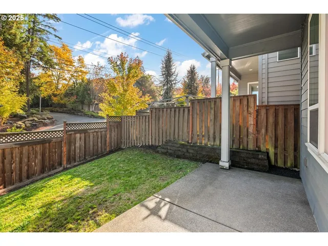 a view of a backyard