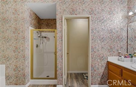 2906 Summer Set Circle Banning, CA 92220 - Photo 17 of 38 a bathroom with a shower and a sink