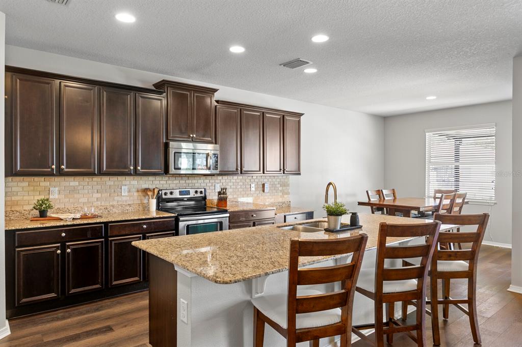 2839 Maple Brook Loop Lutz, FL 33558 - Photo 10 of 61 a kitchen with granite countertop sink cabinets and stainless steel appliances