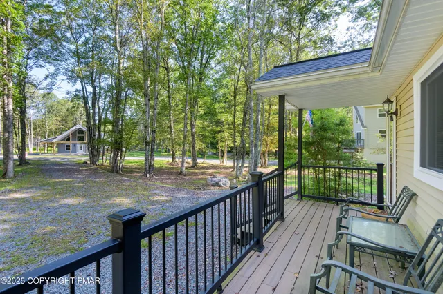 a view of a wooden deck