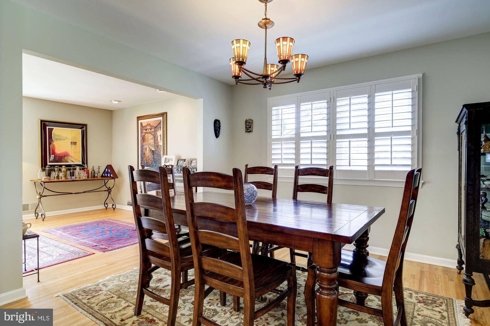 11821 Prestwick Road Potomac, MD 20854 - Photo 7 of 33 Dining Room with Plantation Shutters