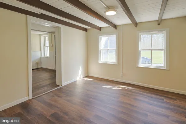 an empty room with a window