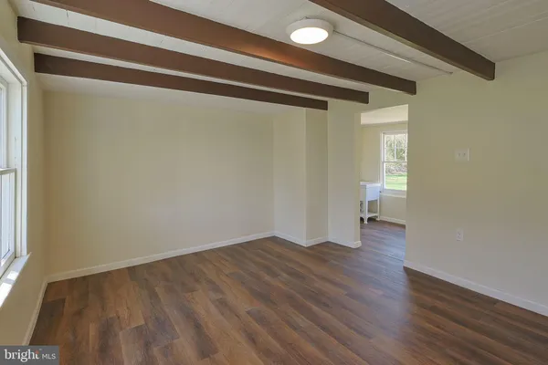an empty room with a window