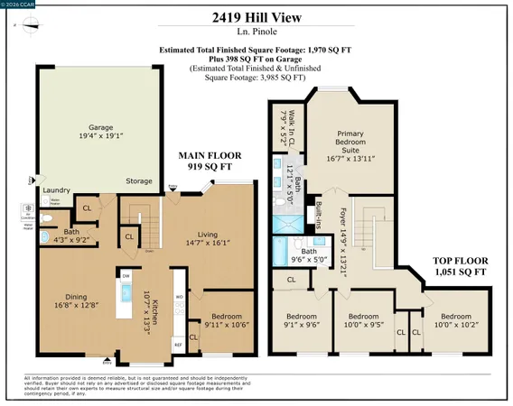 $799,000 | 2419 Hillview Lane, Pinole, CA 94564