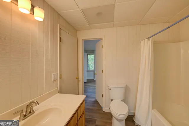 a bathroom with a sink and toilet