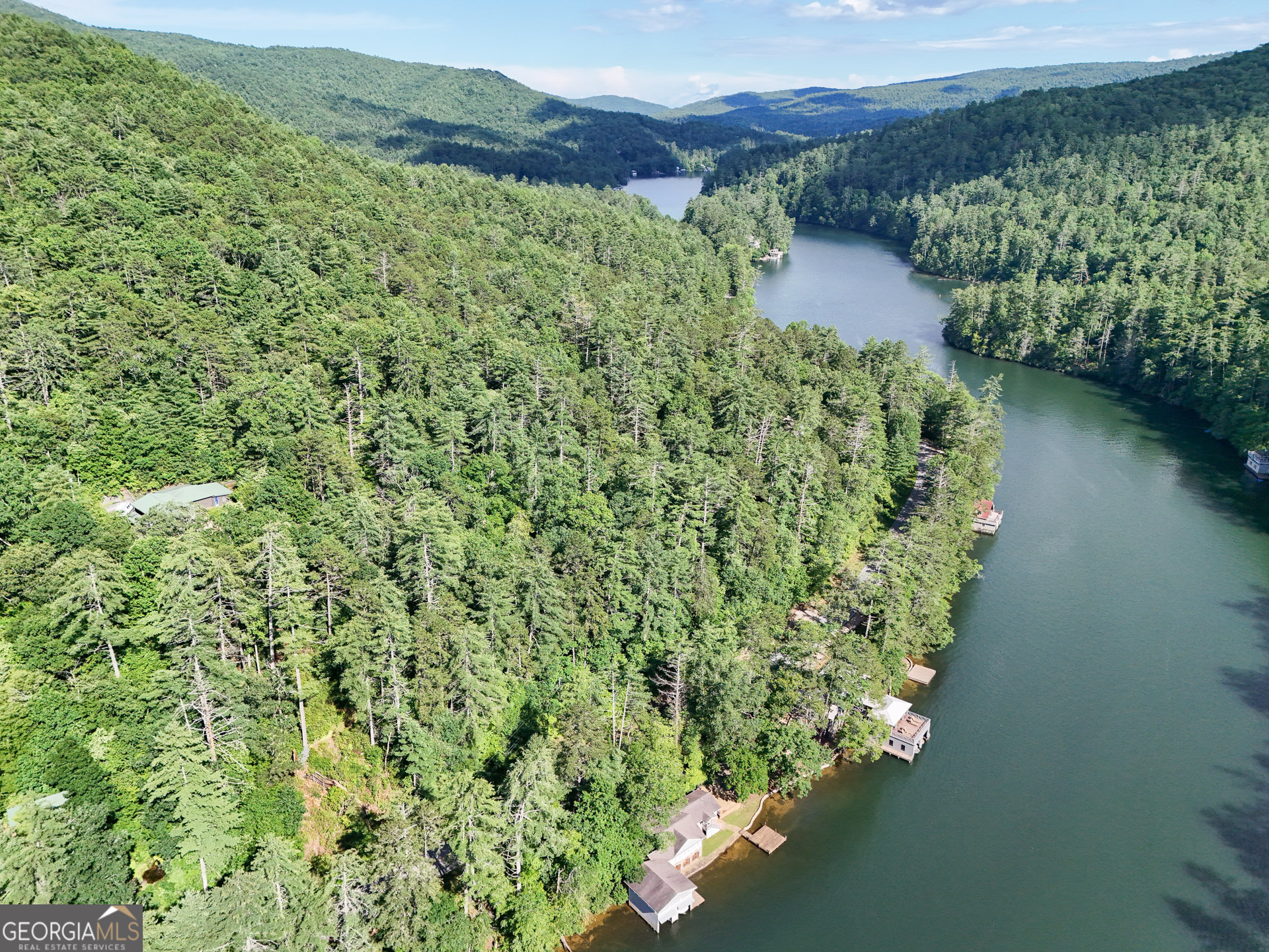 1799 Seed Lake Road Lakemont, GA 30552 - Photo 31 of 42 a view of a lake with a mountain in the background