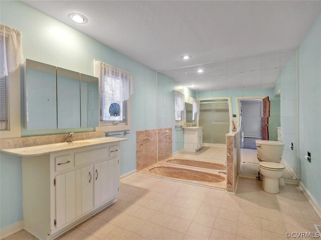3822 Timber Ridge Road Midlothian, VA 23112 - Photo 22 of 38 a spacious bathroom with a toilet sink and mirror