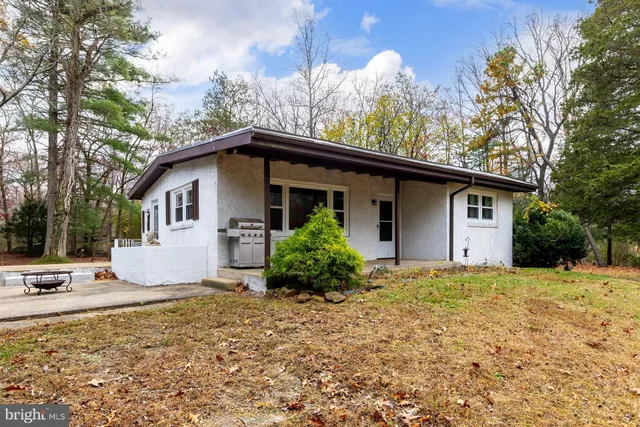 a view of a house with a yard and large tree