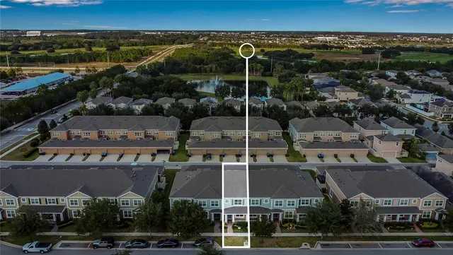 an aerial view of multiple house