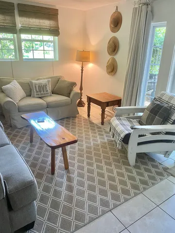 a living room with furniture