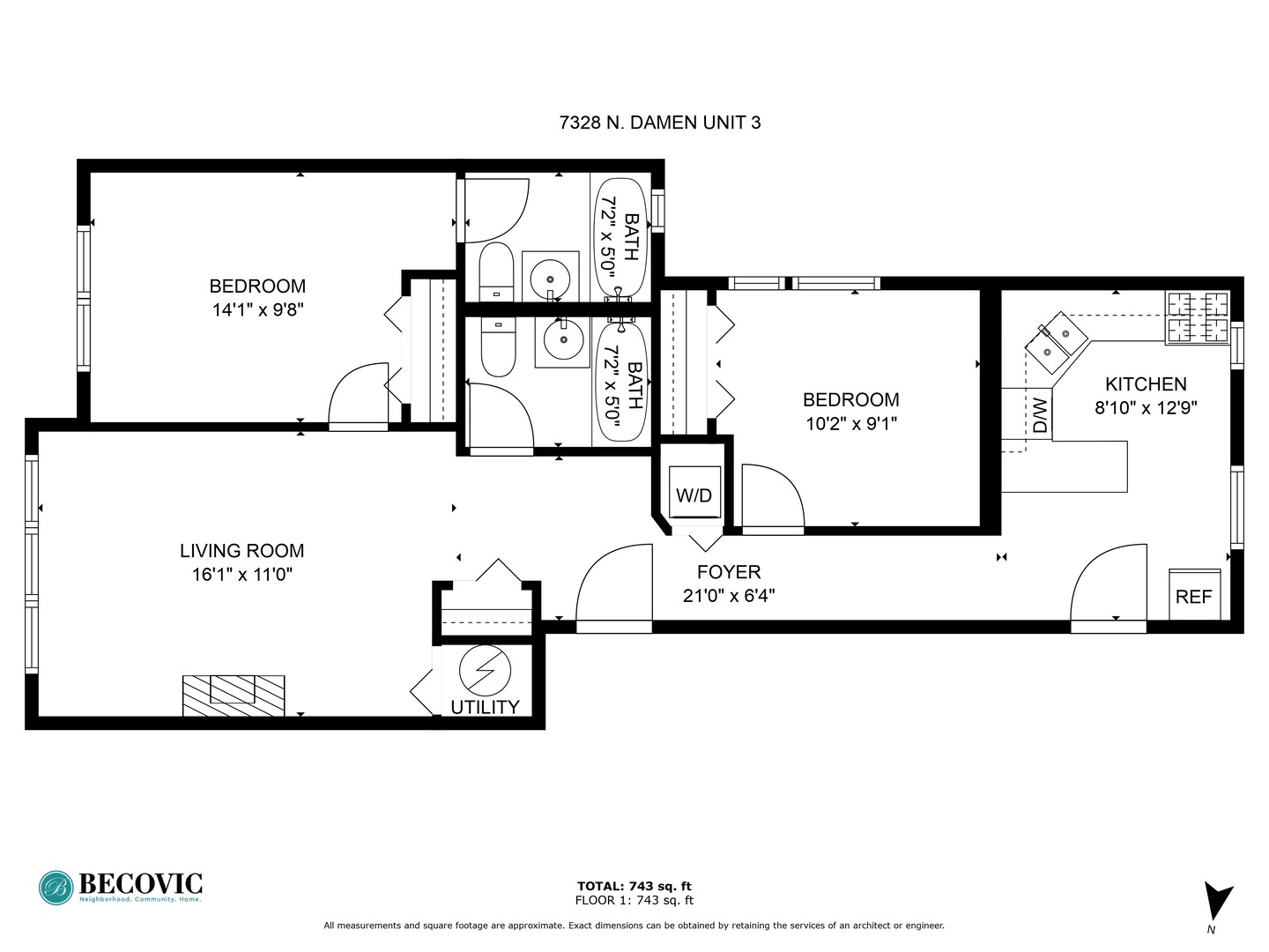 7328 North Damen Avenue, Unit 3 Chicago, IL 60645 - Photo 12 of 14 a picture of a bench in a white building