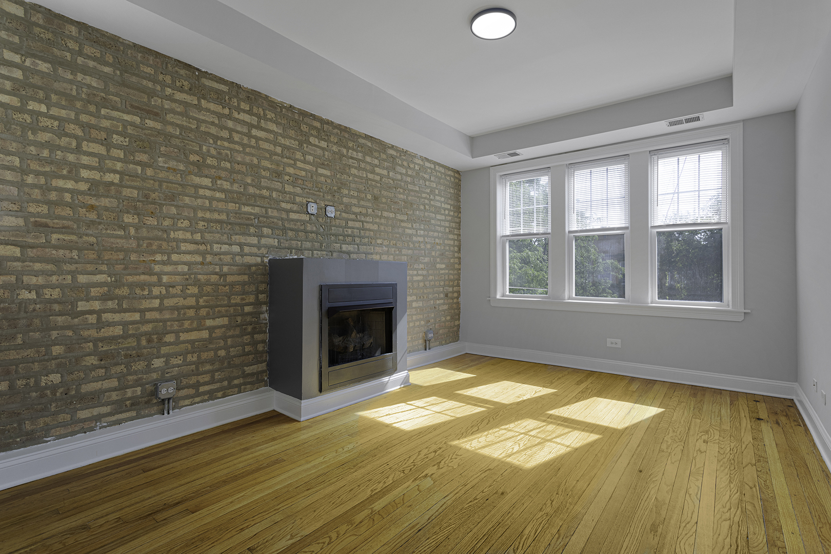 7328 North Damen Avenue, Unit 3 Chicago, IL 60645 - Photo 2 of 14 a view of empty room with a fireplace and wooden floor