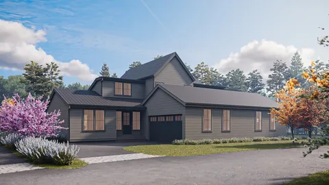 a view of house with outdoor space and garden