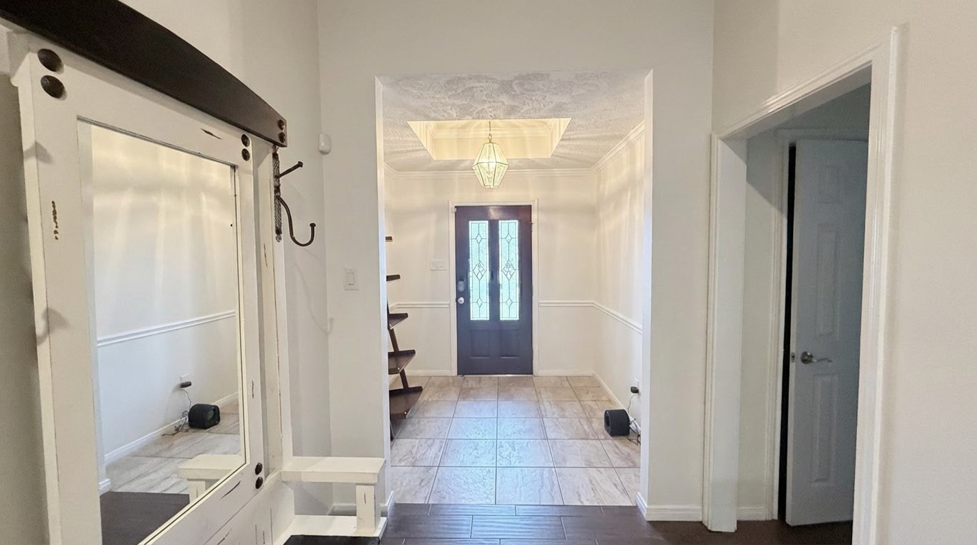 2504 Rosa Rita Drive League City, TX 77573 - Photo 14 of 44 a bathroom with a glass shower door and a glass door