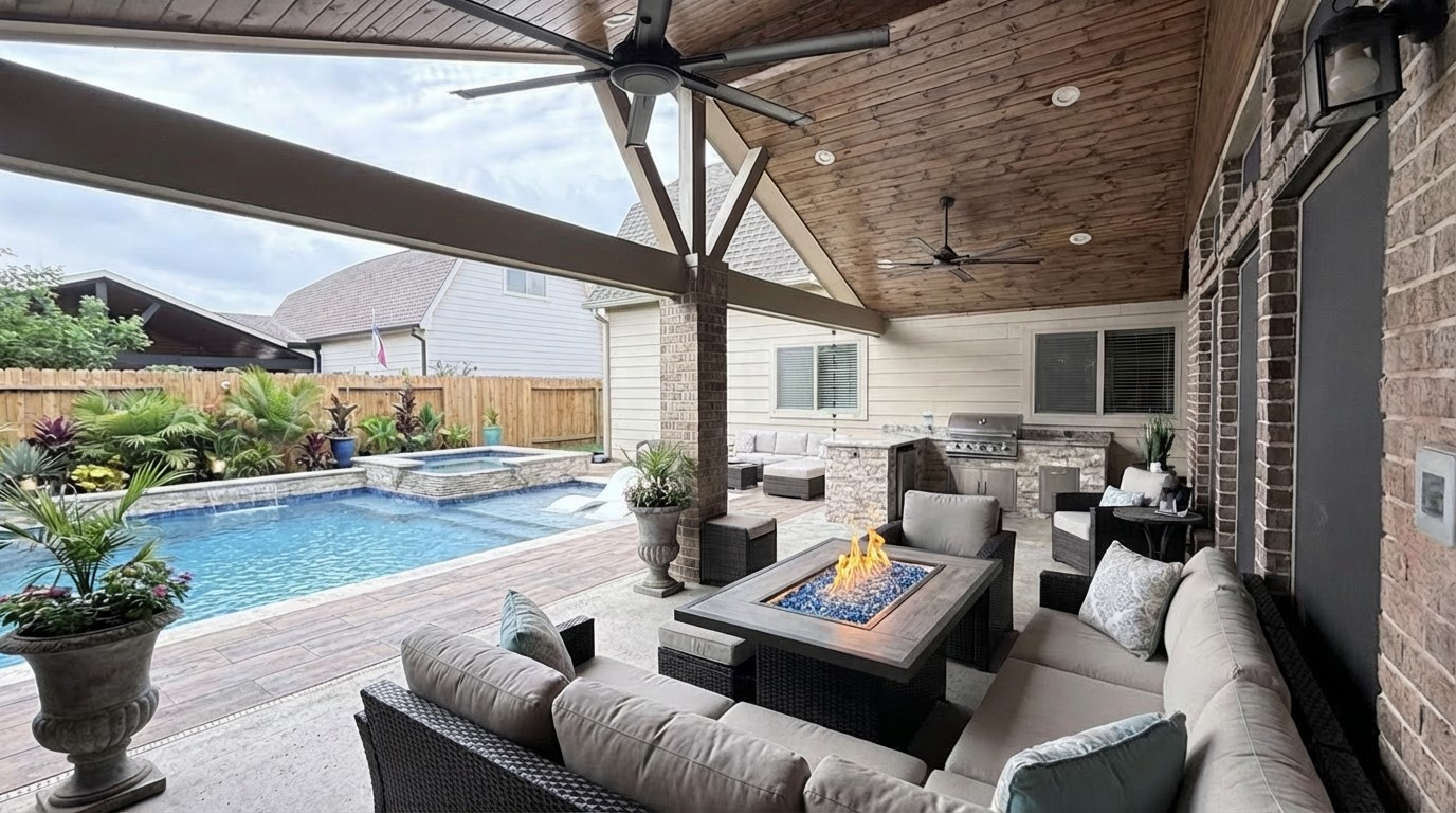 2504 Rosa Rita Drive League City, TX 77573 - Photo 41 of 44 a living room with patio furniture and a potted plant
