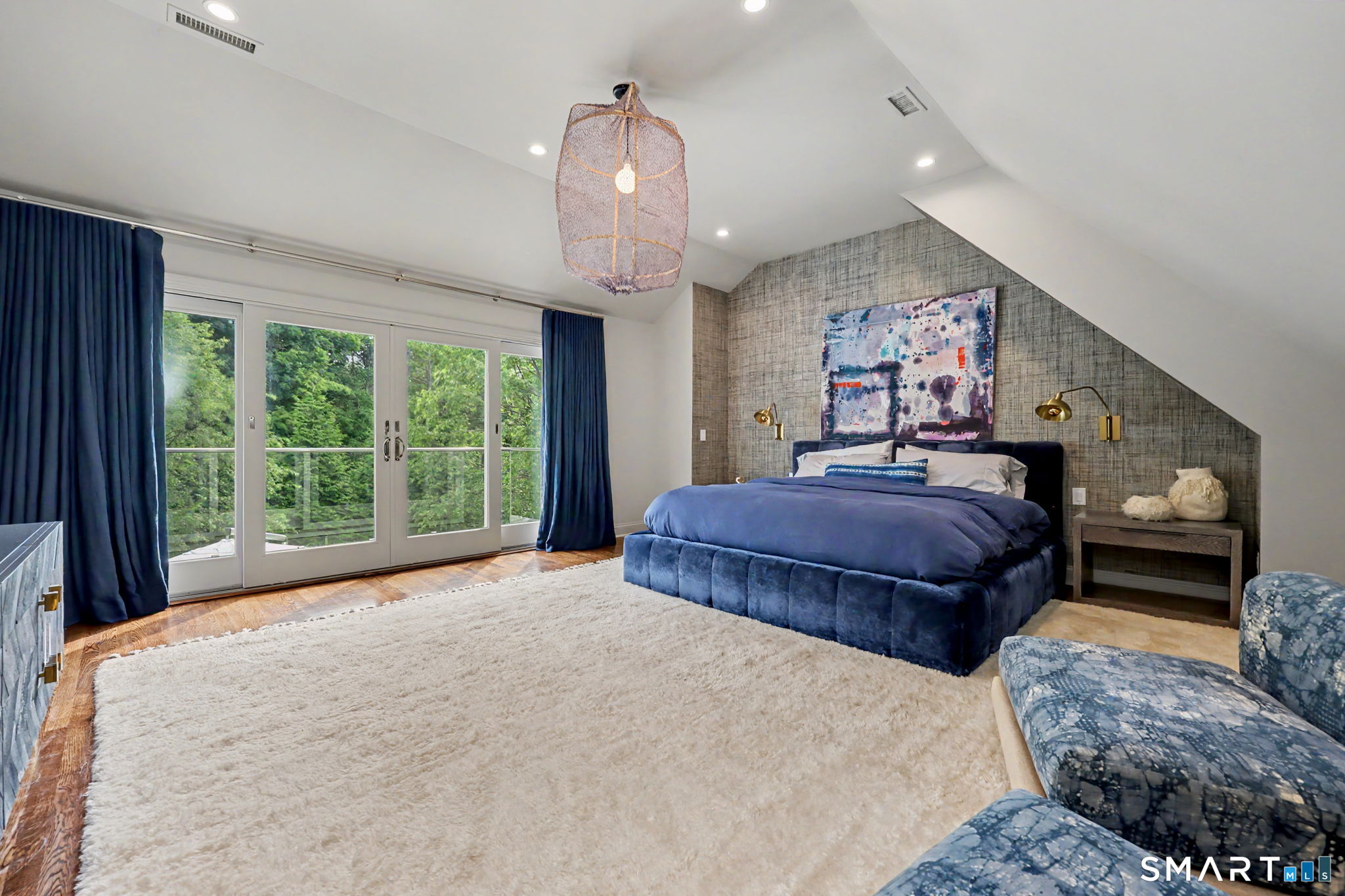 18 West Meadow Road Wilton, CT 06897 - Photo 17 of 40 Primary Bedroom with balcony overlooking backyard.
