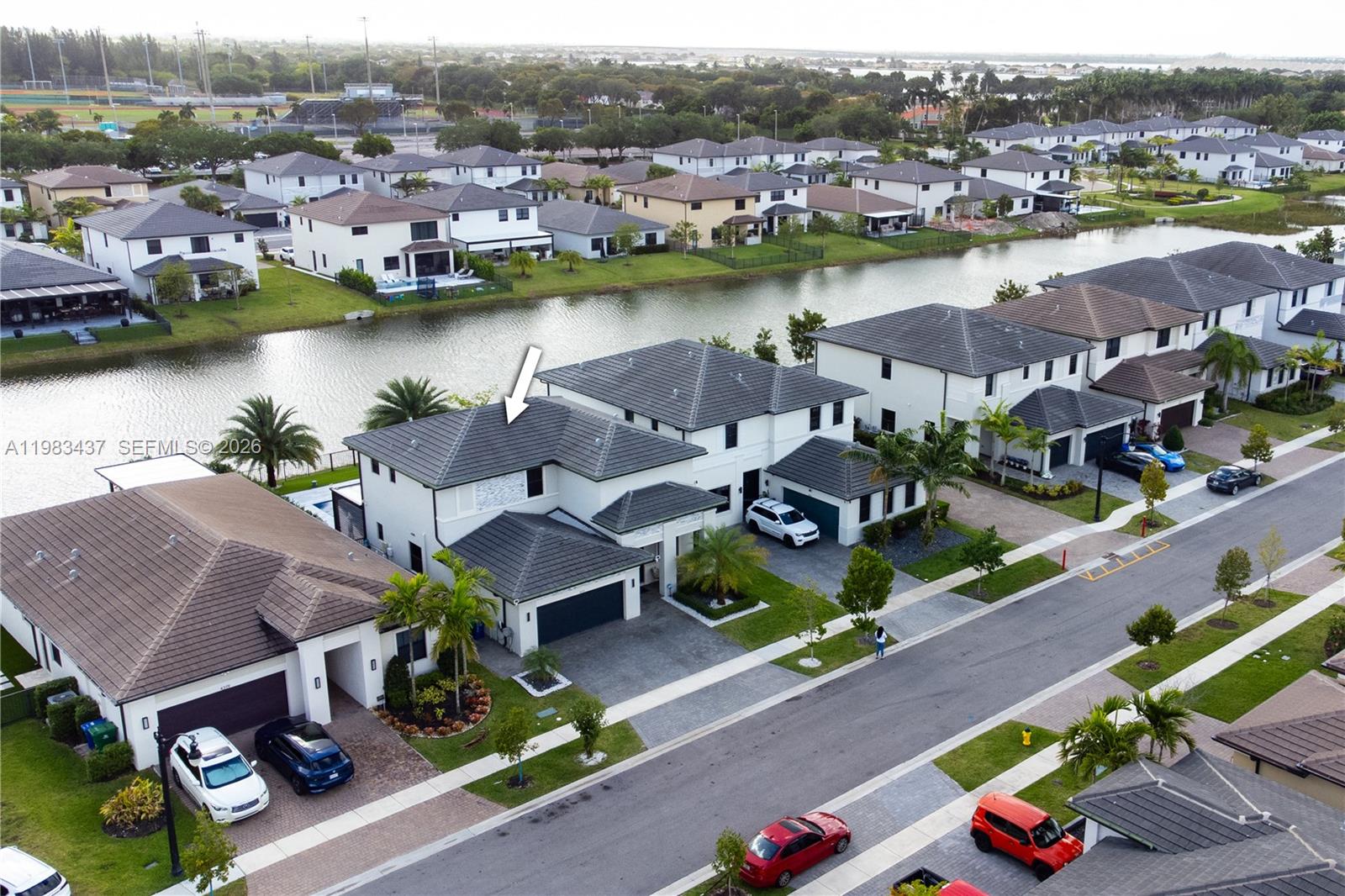 4335 Southwest 174th Avenue Miramar, FL 33029 - Photo 52 of 58 an aerial view of a house with outdoor space and lake view