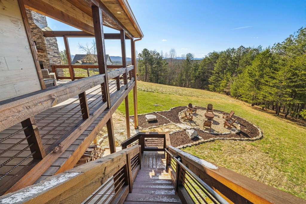 102 High Mdws Trail Morganton, GA 30560 - Photo 35 of 45 a view of a balcony with mountain view and wooden floor