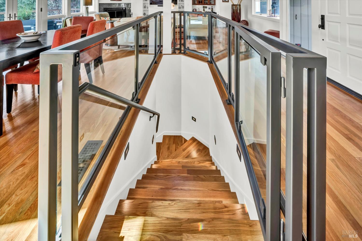 511 Kortum Canyon Road Calistoga, CA 94515 - Photo 17 of 87 Stairs lead to downstairs family room with wet bar, 2 en suite bedrooms & temperature controlled wine cellar. There is a second temperature controlled wine cellar outside off the family room.