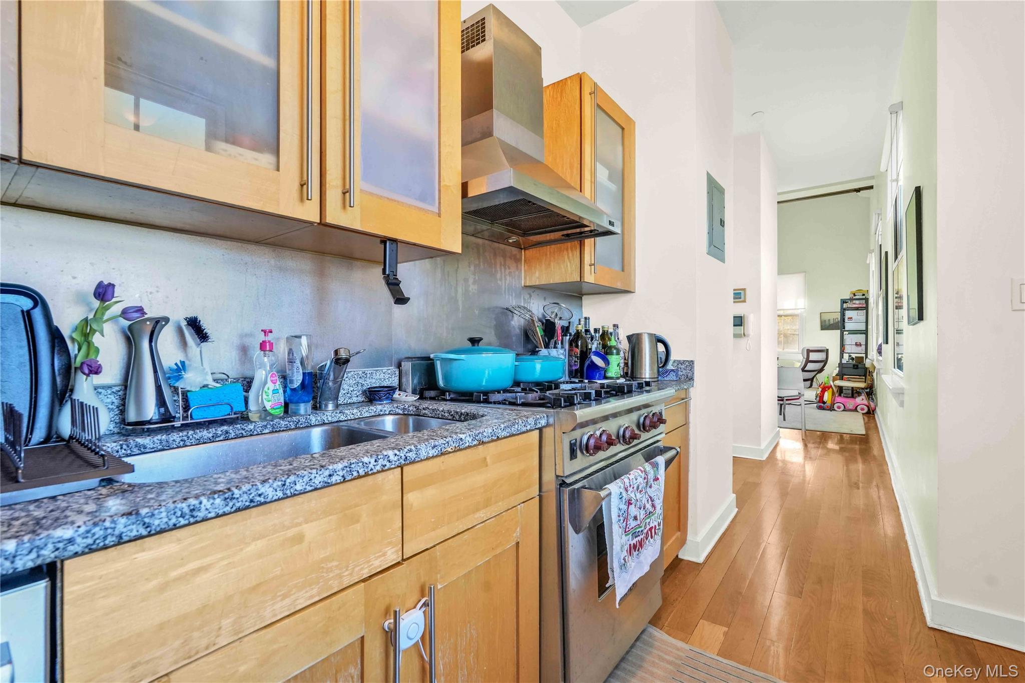 401 Hicks Street, Unit 5B Brooklyn, NY 11201 - Photo 2 of 28 a kitchen with lots of counter top space and wooden floor