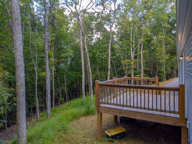 a view of a two chairs in the deck