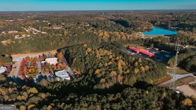 an aerial view of multiple house