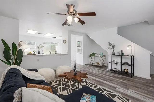 a living room with furniture