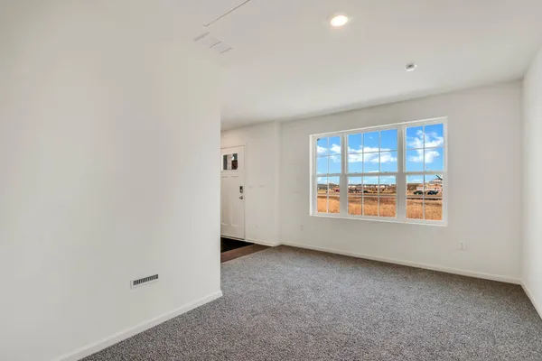 an empty room with a window