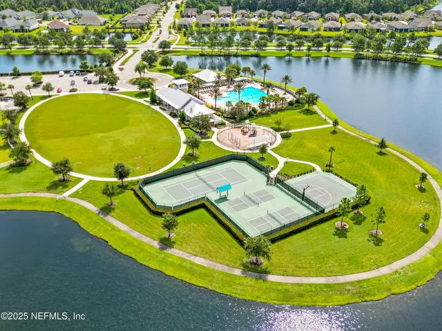 an aerial view of a house having outdoor space