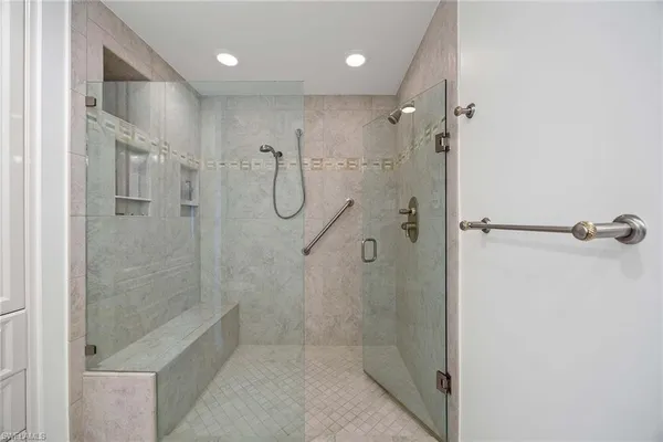 a bathroom with a shower