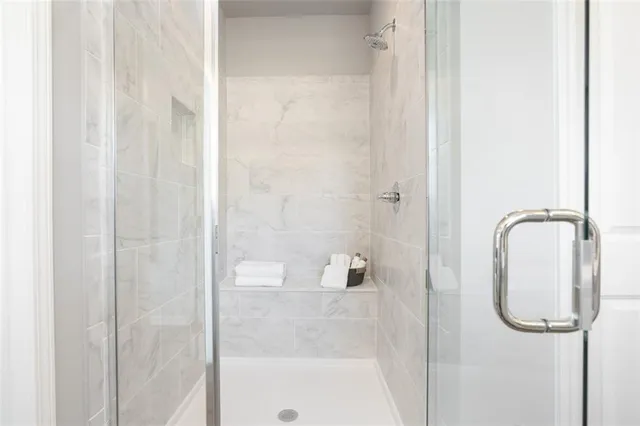 a bathroom with a shower