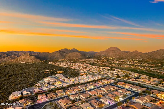 a view of city and mountain