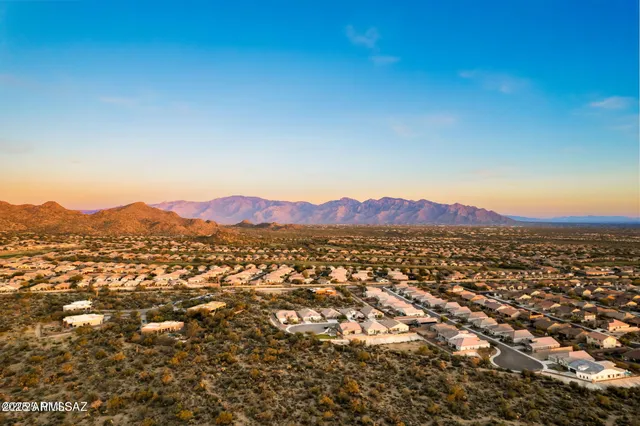 a view of a city with mountain
