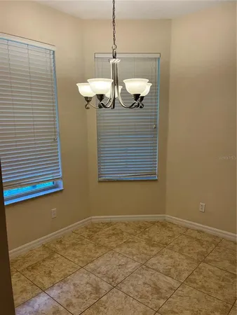 a view of a room with a window