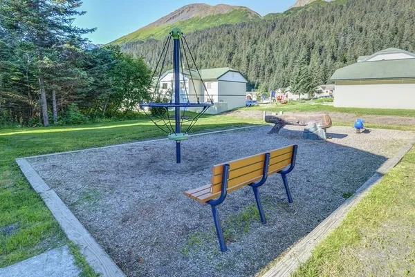 a backyard of a house with barbeque oven