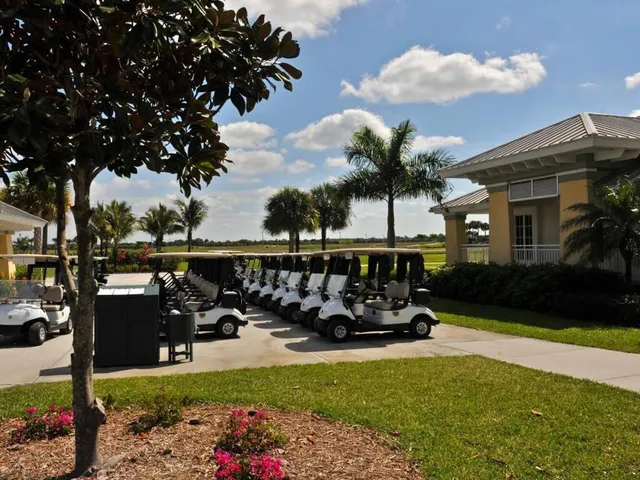 a view of a lake with a big yard and large trees