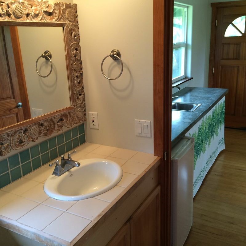 851 Peahi Road Haiku, HI 96708 - Photo 26 of 30 a bathroom with a sink and a mirror
