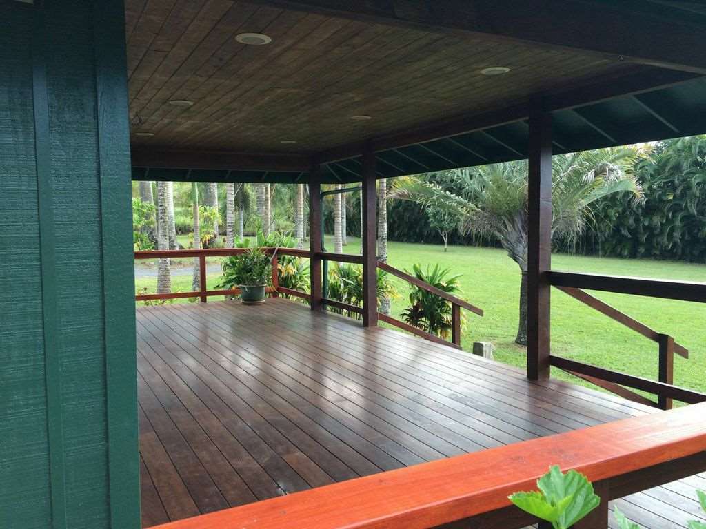851 Peahi Road Haiku, HI 96708 - Photo 27 of 30 a view of a deck with wooden floor and outdoor space