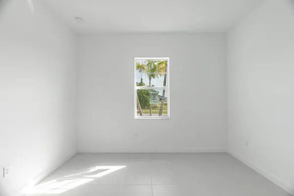 an empty room with a window