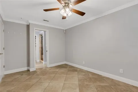 a view of a porch with wooden floor and stairs