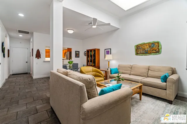 a living room with furniture