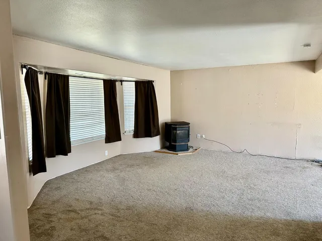 an empty room with closet