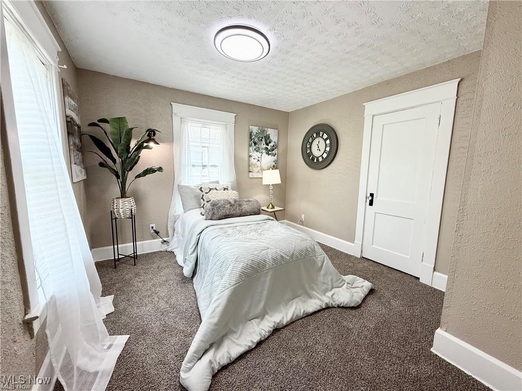 281 Sexton Street Struthers, OH 44471 - Photo 16 of 28 Bedroom featuring a textured wall, carpet flooring, and a textured ceiling