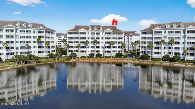 a view of a swimming pool with a slide