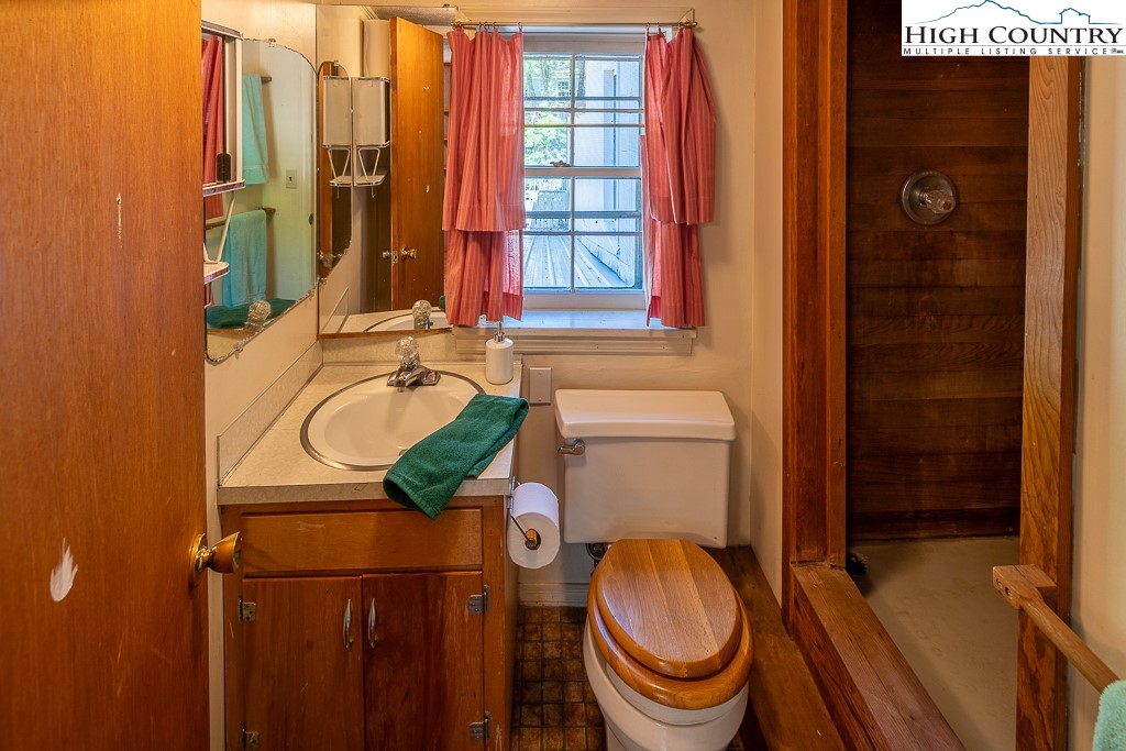 492 Payne Branch Road Boone, NC 28607 - Photo 40 of 49 a bathroom with a granite countertop toilet and a sink