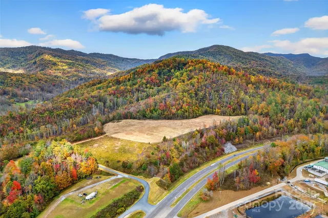a view of a terrace with a mountain
