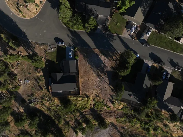 an aerial view of a house